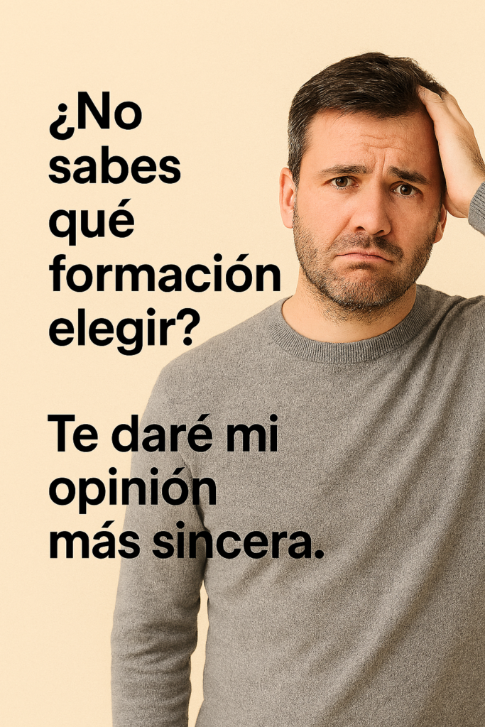 Hombre pensando que formación elegir.